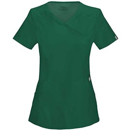 Cherokee Women's Infinity Mock Wrap Scrubs Shirt, Hunter Green, X-Small
