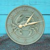 Whitehall Products Crab Sealife Clock, Bronze Verdigris