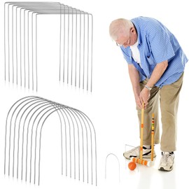 18 Pcs Croquet Wickets Replacement for Croquet 9 x 7.8 Inch Metal Croquet Hoops with Galvanized Rustproof Arch Croquet Wicket Square Wickets Replacement for Lawn Backyard Outdoor Croquet Game