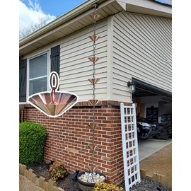Cadena de Lluvia Exterior para desagüe de canalones, desviador de Agua Decorativo para jardín, recolector de Agua de Lluvia ecológico y Campanilla.,Style3-6.5m (21.3ft)