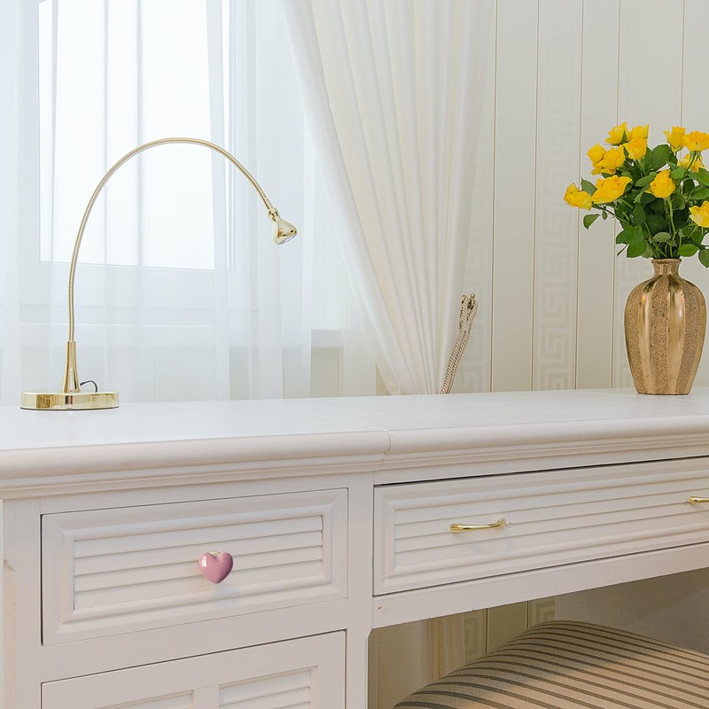 Perphin Ceramic Drawer Knobs Heart Shape Cabinet Dresser Pulls Handles