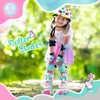 SULIFEEL Rainbow Unicorn 4 Size Adjustable Light up Roller Skates