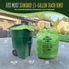 BIOGRN 55 Gallon Compostable Trash Bags Flat-Top, Heavy Duty Extra
