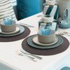Brown Placemats Set of 4 Round Braided Placemats Plastic Woven