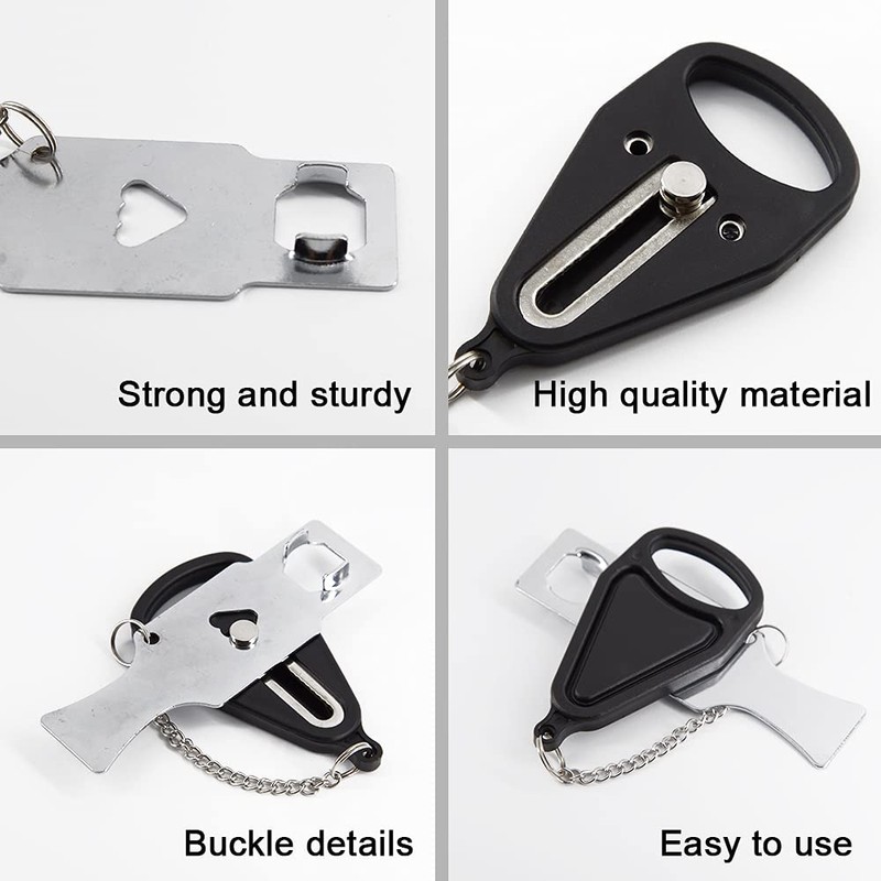 ポータブルドアロック、トラベルロック、AirBNBロック、学校のロックダウンロックもセキュリティホームアパートメントリビングホテルモーテル。セキュリティロックは旅行、家族、ホテルのセキュリティに使用されます (黒 1)…