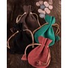 Battle-Merchant Leather Bag Money Cat Purse Made of Suede Viking