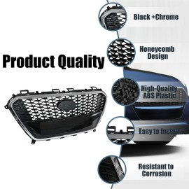 YLT Auto For 2016-2017 Hyundai Sonata Hybrid Front Upper Grille Black Chrome 86350E6000
