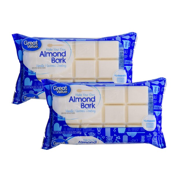 Great Value Make Your Own Almond Bark, Microwaveable Vanilla Coating for Baking, Toppings, Sweets - 2 Pk (3 lbs)