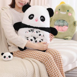Cute Panda Plush Cushion Toy, Removable Panda Plush Toy Snack Cushion, Soft Panda Plush Animal Throw Pillow Dolls Gifts for Girls Boys