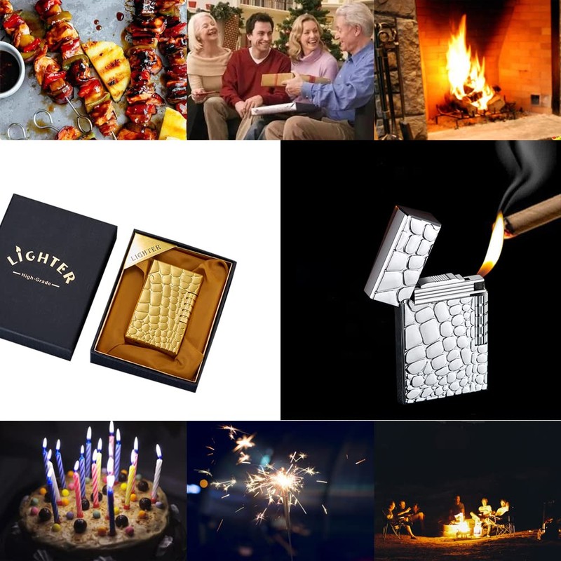 Soft Flame Metal Traditional Cigar Butane Lighter With Adjustable Flame