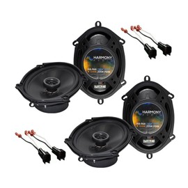 Harmony Audio -R68 Compatible with Ford F-250/350/450/550/650/750 1999-2004 Car Stereo Rhythm Series 5x7 6x8 Replacement 225W Speakers and HA-725600 Speaker Replacement Harnesss