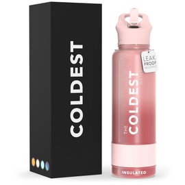 Coldest Insulated Water Bottle with Straw Lid - Stainless Steel Metal Insulated Bottle for Men & Women (Bellatrix Pink, 40 oz)