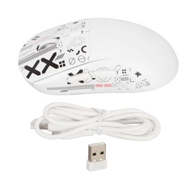 2.4G Wireless Mouse Type C Charging RGB Light 5 Level DPI Mouse for Computer Laptop White