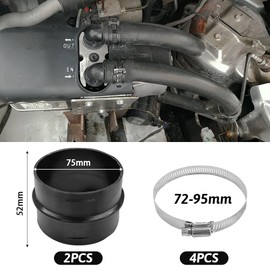 2 x Connectors Round Duct Pipe 75 mm with 4 Stainless Steel Hose Clamps Heating Pipe Connection Connector Ventilation Pipe Round Duct Pipe Ducting Joiner Connector Pipe for Eber-spacher We-bas-to