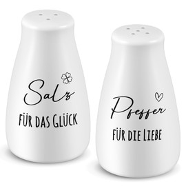 Geiserailie Salt and Pepper Shakers Wedding Gift Set with Salt and Pepper Sticker Wedding Gift Ideas for Bride and Groom Housewarming Gifts for Home (Elegant Style)