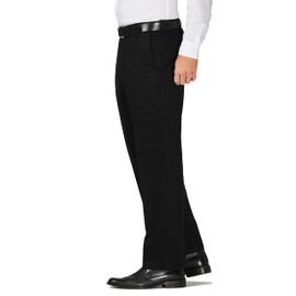 Haggar Mens Work To Weekend Hidden Expandable Waist No Iron Flat Front Dress-pants, Black, 36W X 29L US