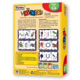 Totte Juego Educativo | Piezas Autocorregibles, Extra Grandes, Gruesas y Durables | Diseñado para Uso Infantil | Didácticamente Divertido | Disfruta de Horas de Diversión (VOCALES)