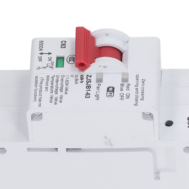 WiFi Circuit Breaker 2P 63A Power Monitor Remote Control Timing