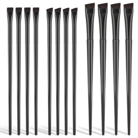 12 Pcs Flat Eyeliner Brush Angled Eyebrow Eyeliner Brush Set Ultra Thin Precision Eyeliners Makeup Brushes Set Synthetic Bristles Eye Makeup Tool