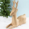 Set of 2 Unfinished Paper Mache Sitting Deer by Factory