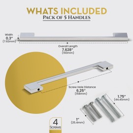 Southern Hills Brushed Nickel Cabinet Pulls - 160mm - Satin Nickel Drawer Handles, Modern Kitchen Cabinet Handles, Silver Kitchen Handles for Cabinets and Drawer Pulls, Cupboard Door Hardware