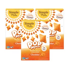 Simple Mills Pop Mmms Cheddar Baked Snack Crackers, Gluten Free, 4 Ounce (Pack of 3)