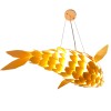 UNHO Large Artificial Brasswood Pendant Light Lamp Fish-shaped Ceiling Lights