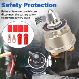 300A High Current Master Battery Disconnect Switch, 12-48V Power Cut Off Isolator with Face Plate for Vehicle, RV, Truck, Boat, Marine, ATV On/Off Battery Isolator