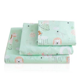 LONAVA Twin Size Printed Kids Sheet Set - 3 Piece Wrinkle-Free Luxurious Soft Microfiber Sheet, Oeko-TEX Certified, Deep Pocket, Breathable & Elastic, Starry Zootopia