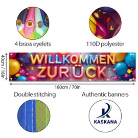 Welcome Back Banner 180 x 40 cm - Welcome Garland - Welcome Home Decoration - Vibrant Digital Print - 110 Denier Polyester - Double Stitching