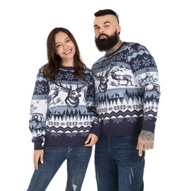 Men憇 Ugly Christmas Sweater Unisex Women`s Funny Novelty Pullover for Xmas Party Festive