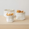 LinenMe Beige White Striped Linen Cotton Basket Jazz, MEDIUM (20