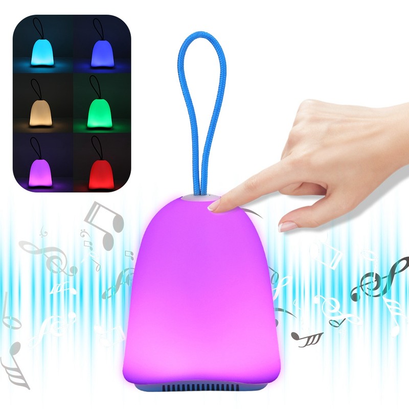 Wireless Bluetooth Speaker Light Touch Control 8 Color LED Night