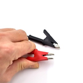 Gebildet Alligator Clips Electrical Test Leads Set, 15A Jumper Wires Heavy Duty with Protective Copper Clips, Premium PVC Silicone Cables for Electrical Testing, Experiment, 2 Colors 100cm Length