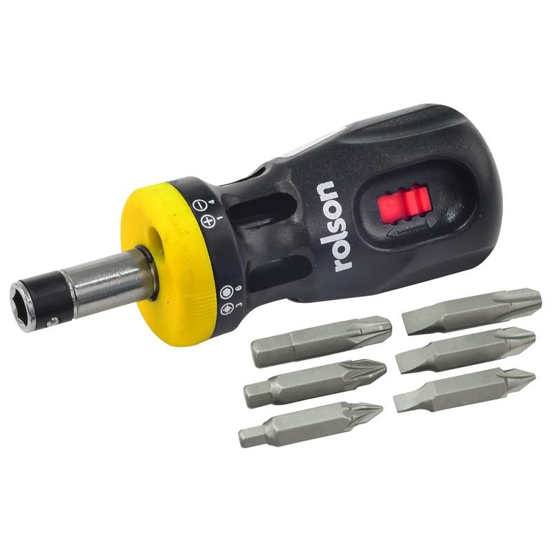Rolson 28402 12-in-1 Stubby Screwdriver