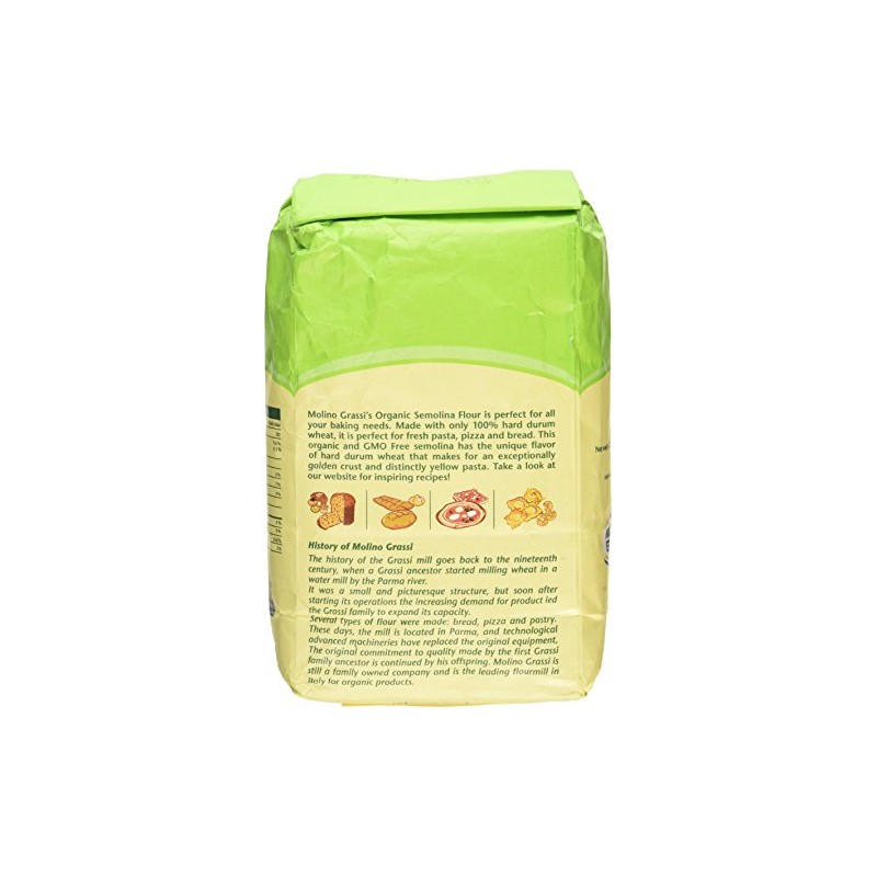 MOLINO GRASSI Organic Italian Semolina Flour, 35.2 OZ