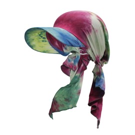 ZLYC Women's Chemo Headwear Brim Visor Hat Beanie Hat, Batik, Unit size