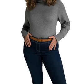 Ulla Popken Women's Basic Slim Belt, Chestnut
