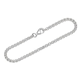 NKlaus 12501 Women's Oval Venetian Chain Bracelet 925 Sterling Silver 19 cm, Sterling Silver