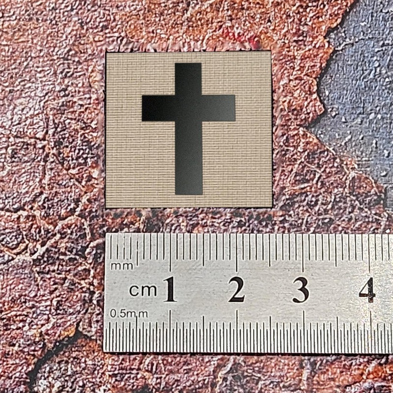 Mini Crucifix Jesus Christ Christian Morale Patch [Tan, Black] Crucifix