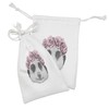 Lunarable Meerkat Fabric Pouch Set of 2, Face of a