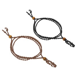 PATIKIL Collar Cable Vacío Piedra Soporte, 2 Paquete Cristal Jaula Collar Soporte Ajustable Cuarzo Colgante Piedra Soportes para Joyas Fabricación, Negro Marrón