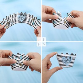 48 decoraciones y envolturas para cupcakes del Día del Padre, decoraciones para fiestas del Día del Padre, decoraciones para tartas para papá, papá, día del padre, padre, fiesta de cumpleaños, suministros de decoración de mesa