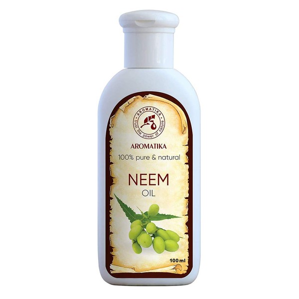 Neem Oil 100 ml - Cold Pressed Neem Oil - 100% Pure and Natural Neem Oil - Azadirachta Seed Oil - Intensive Care for Face - Body - Hair - Body Care Oil Neem