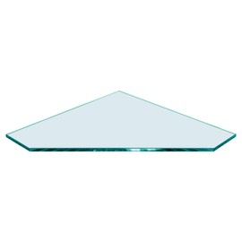Dulles Glass 12" x 12" Pentagon Glass Corner Shelf - Shelf Only - Tempered - 3/8" Thick - Flat Polished Glass