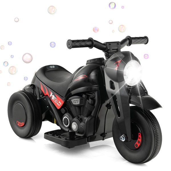 HONEY JOY Ride On Motorcycle, 6V Toddler Motorcycle with Bubble