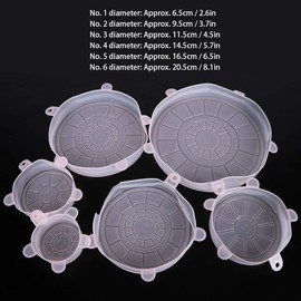 6Pcs Silicone Stretch Lids, Reusable Stretchable Food Fruit Preservation Cover Lid for Bowl Kitchen Supplies (Pink)