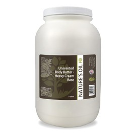 Nature's Oil Unscented Heavy Body Butter/Cream Base, 1 Gallon, Ultra Premium Moisturizing and Nourishing Formula