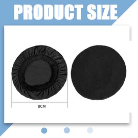 SULIUDAJI Pack of 4 Stretchable Washable Headphone Covers for 6 to 8.5 cm Headset Cover Against Dirt (Black)