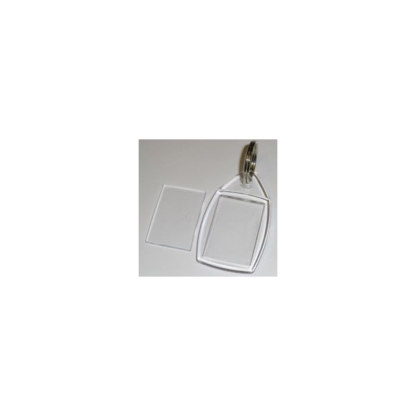 Madaboutink 10 Blank Acrylic Clear Plastic Keyrings With Split Ring